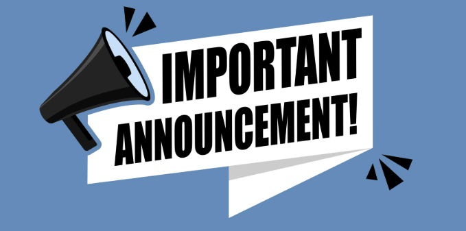 Image says Important Announcement
